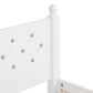 Twin Bed with Button-Decoration Headboard, with Bed Slats,White