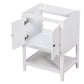 Bathroom Vanity Base Only, Soild Wood Frame, Bathroom Storage Cabinet with Doors and Open Shelf, White