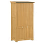 Wooden Garden Shed 3-tier Patio Storage Cabinet Outdoor Organizer Wooden Lockers with  Wood (Natural Wood Color -Shutter Design)