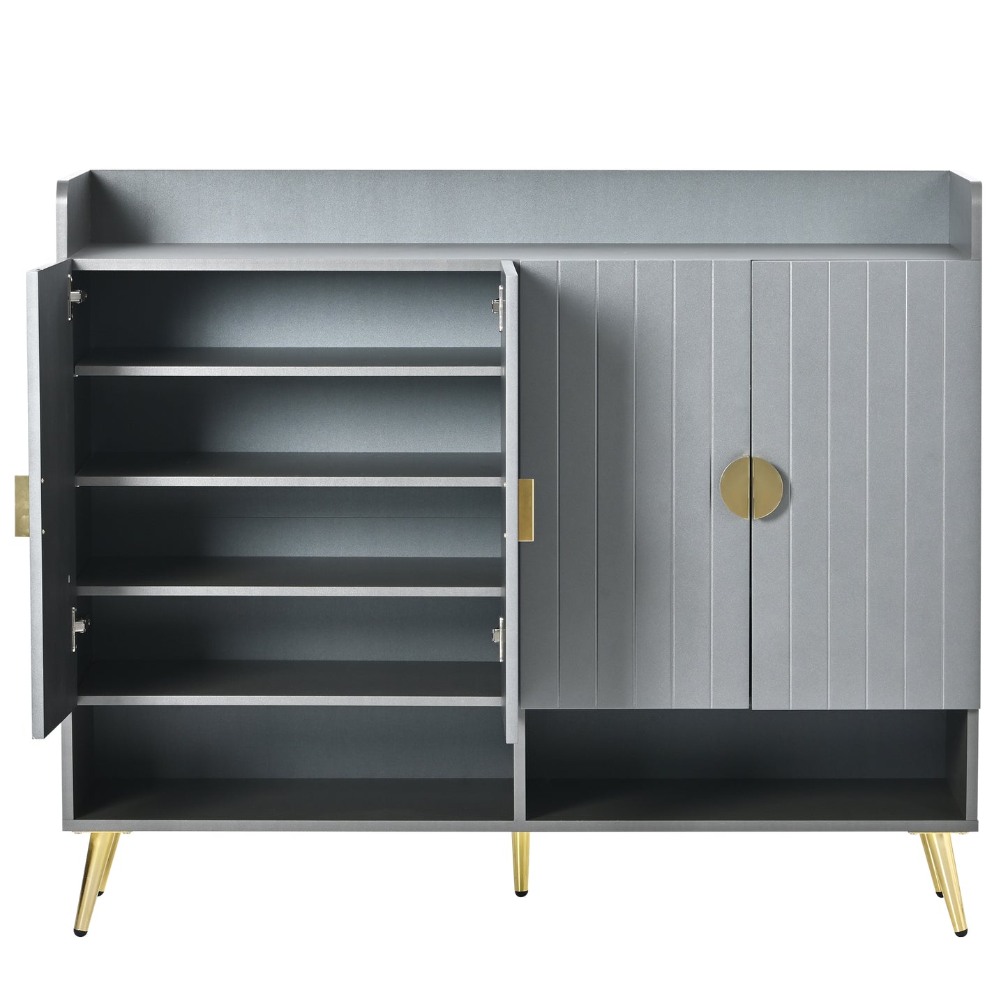 U-Can shoe cabinet with door, 11 layer shoe cabinet with adjustable shelves, modern wooden shoe cabinet (matte surface)