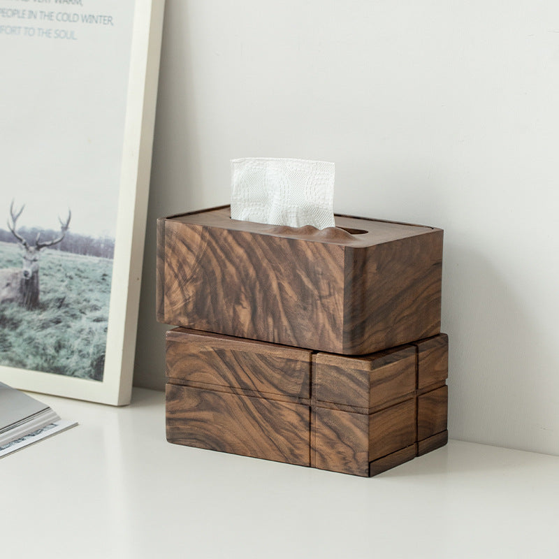 Black Walnut Solid Wood Tissue Box Drawer