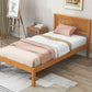 Platform Bed Frame with Headboard  Wood Slat Support  No Box Spring Needed Twin Oak