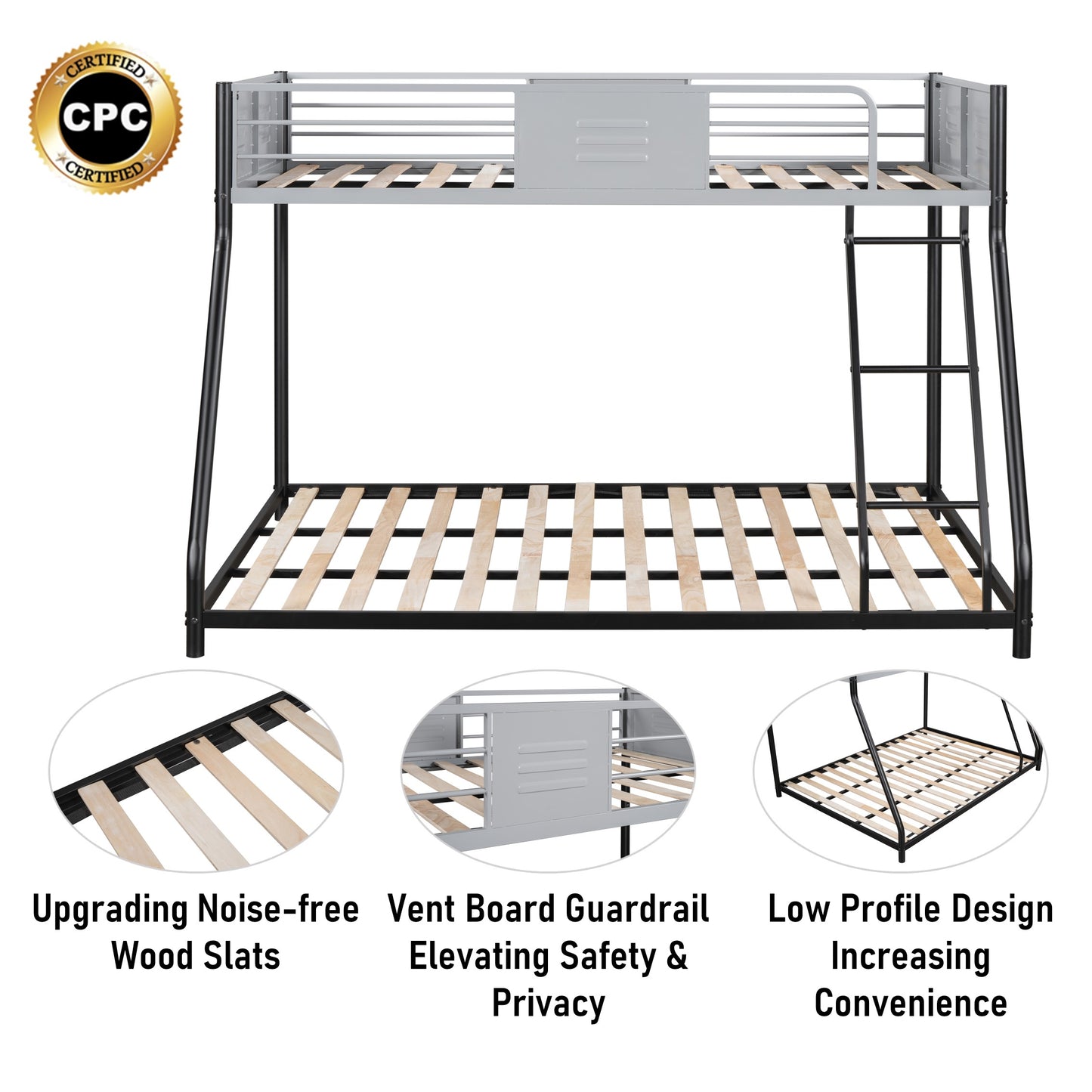 Full double-layer metal bed/heavy-duty sturdy metal/noise reduction/safety ventilation board guardrail