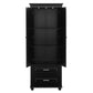 Tall Storage Cabinet with Two Drawers, Perfect for Bathrooms and Offices, Black Finish