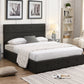 Upholstered Platform Bed with Underneath Storage Queen Size Gray