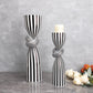 Creative Irregular Resin Candle Holder Living Room Desktop Black White Stripe Candle Holder Decoration Home Candle Container