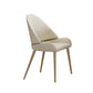 Dining Chair with PU Leather Beige color metal legs (Set of 2)（Foam + Beige + Meta）