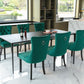 High-end Tufted Solid Wood Contemporary Velvet Upholstered Dining Chair with Wood Legs Nailhead Trim 2-Pcs Set Green