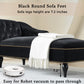 58 inch velvet lounge chair, button cluster right arm lounge chair with nail head decoration and solid wood legs