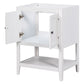 Bathroom Vanity Base Only, Soild Wood Frame, Bathroom Storage Cabinet with Doors and Open Shelf, White