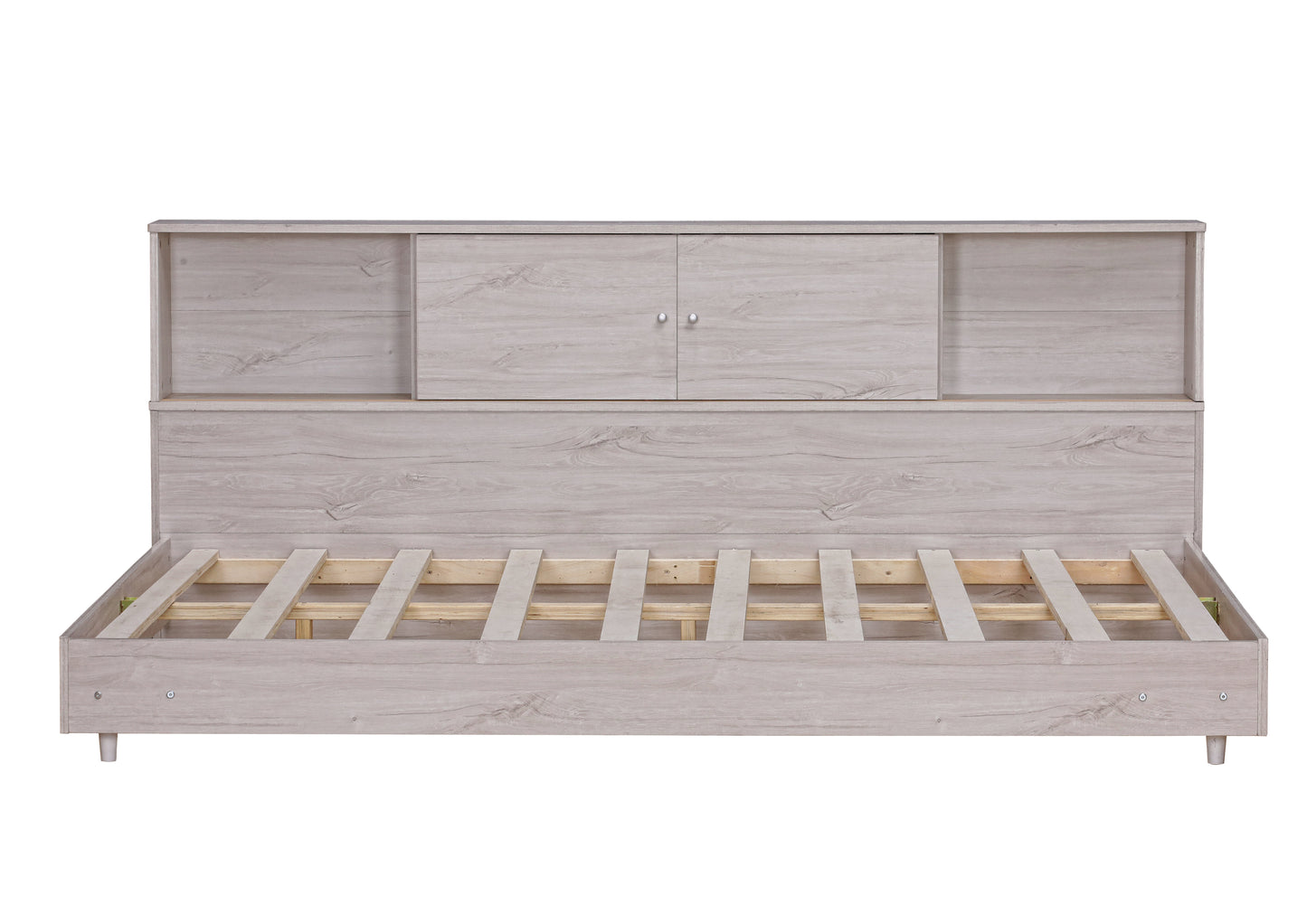 Full Size Daybed Frame with Storage Bookcases White Oak