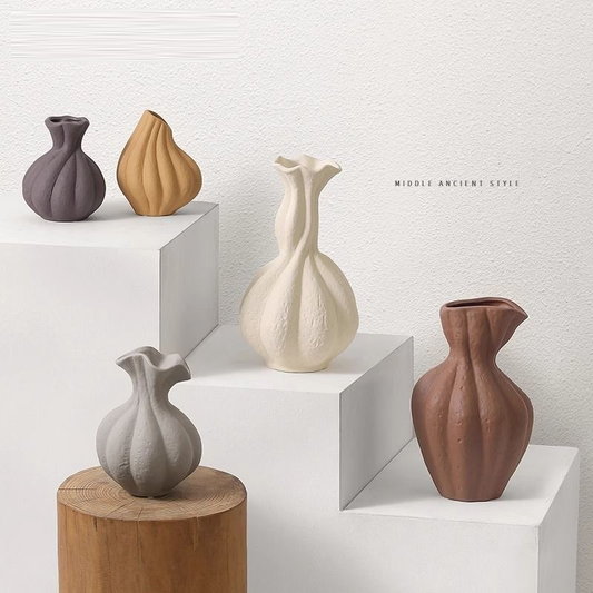 Entrance wine cabinet decoration home living room art display cabinet decoration coarse pottery vase