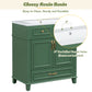 30" Uncovered Bathroom Vanity with Soft-Closed Door, Solid Wood Frame Storage Cabinet, Green Finish