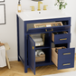 30-Inch Blue Bathroom Vanity with Ceramic Sink and Ample Storage - Ideal Choice for Small Bathrooms