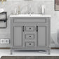 36" Bathroom Vanity with Top Sink, Modern Storage Cabinet with 2 Soft-Closing Doors and 2 Drawers