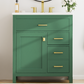 30-Inch Green Bathroom Vanity with Ceramic Sink and Ample Storage - Ideal Choice for Small Bathrooms