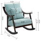 Rocking Chair Upholstered Fabric Rocking Armchair Indoor with High Backrest Glider Chairs and Lumbar Pillow for Living Room