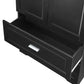 Tall Bathroom Storage Cabinet with Two Doors and Drawers, Adjustable Shelf, MDF Board, Black Finish