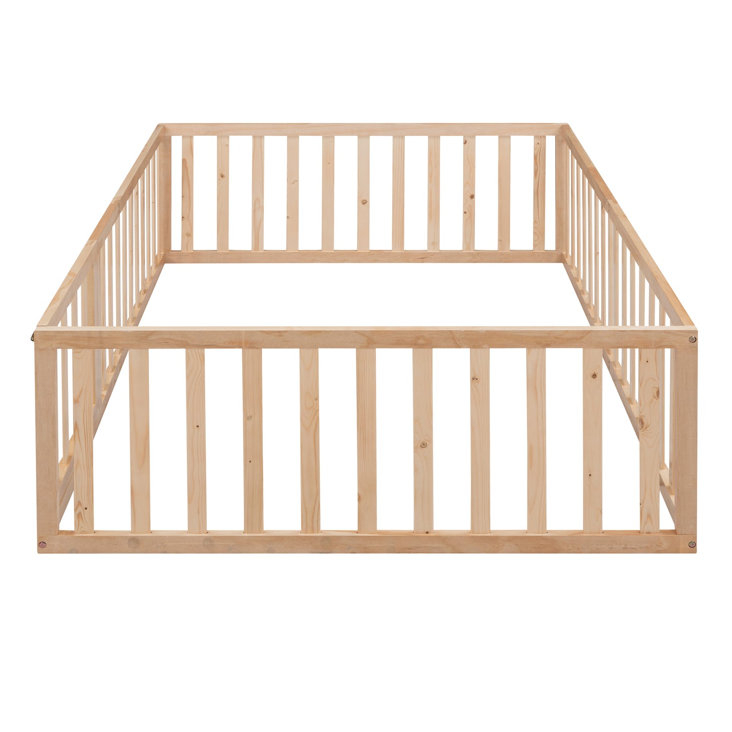 Full Size Wood Daybed Frame with Fence Natural(OLD SKU:WF289662AAM)