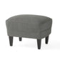 Sillón club moderno de tela gris y conjunto otomano, elegante sillón acolchado para salas de estar