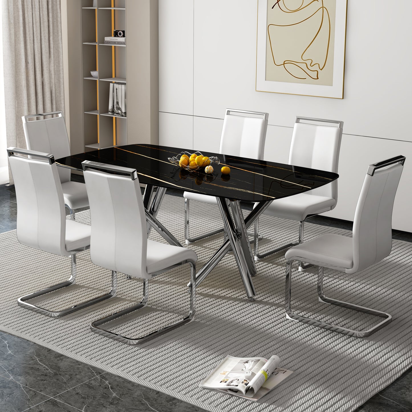 Large modern minimalist rectangular dining table