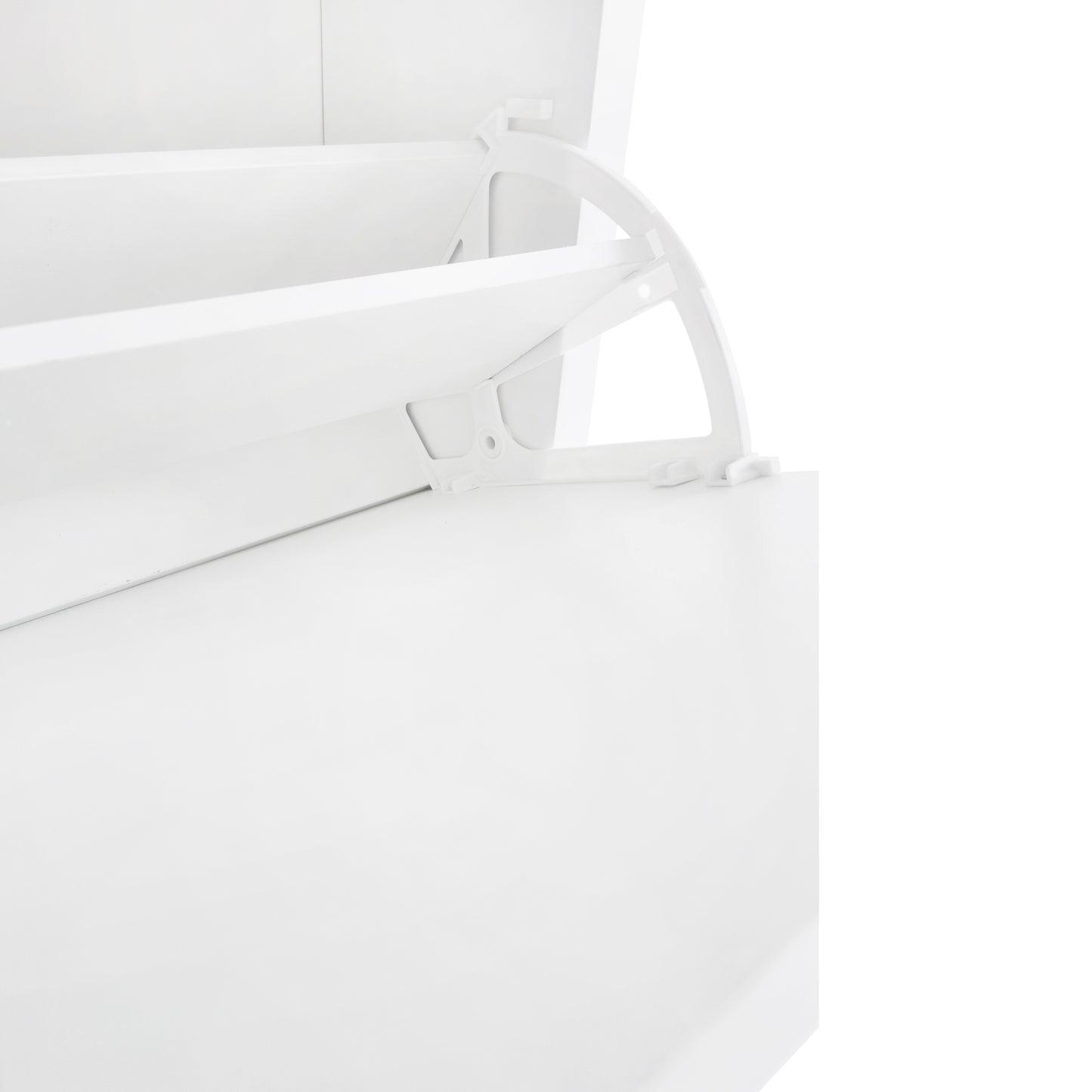 ONTREND with 2 flip drawers, top shoe cabinet with drawers, independent shoe rack with adjustable panel, white