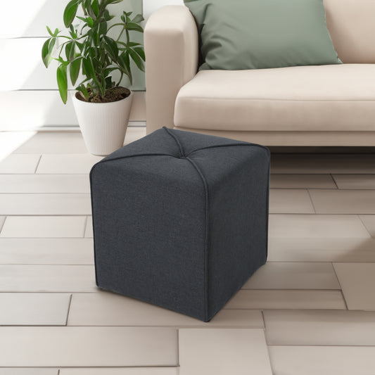 Modern Ottoman with Storage and Wooden Legs