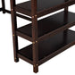 Twin Size Loft Bed with Storage Shelves and Under-bed Desk  Espresso