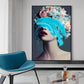 Modern Floral Feather Woman Abstract Fashion Style Canvas Painting Art Print Poster Picture Frame Wall Living Room Home Decor