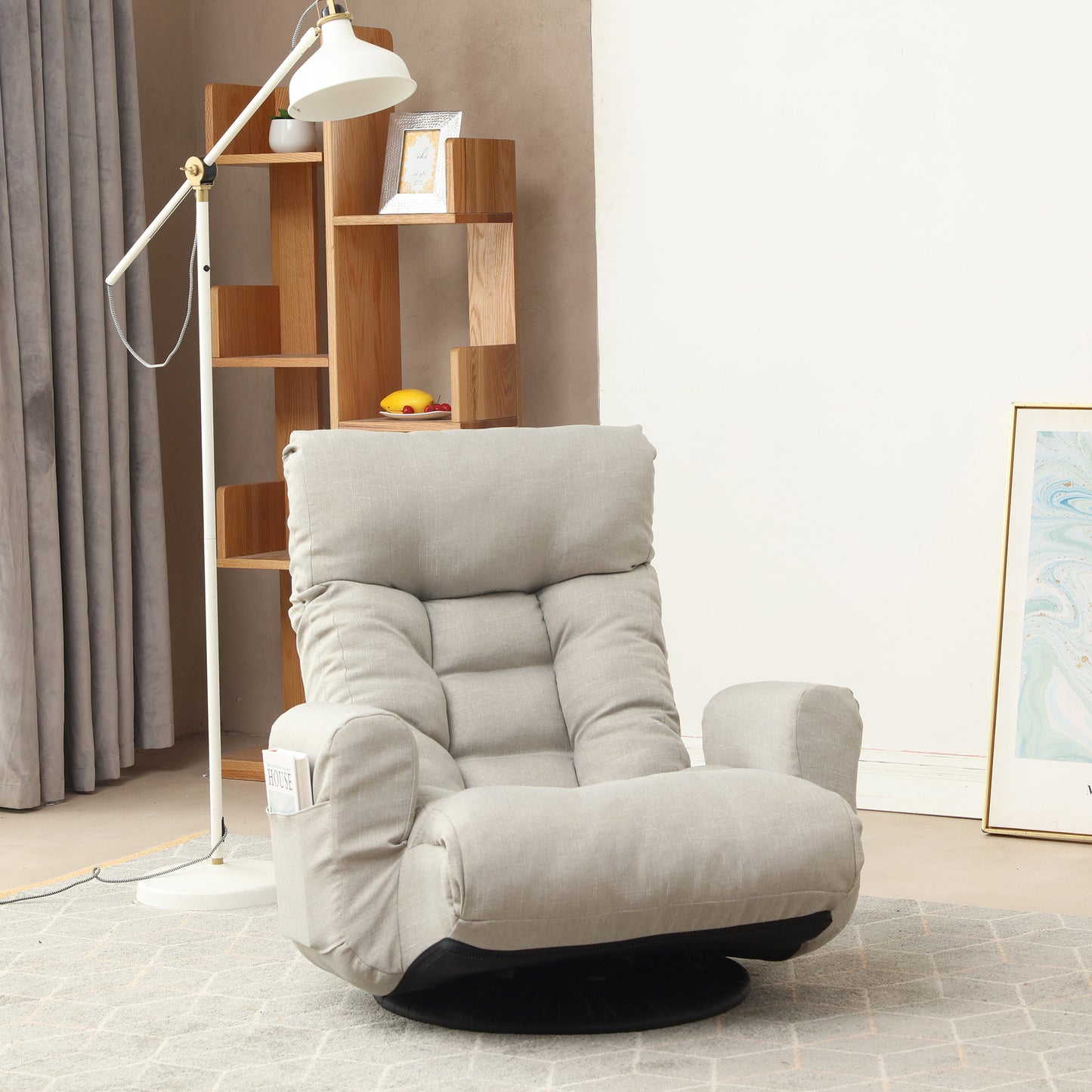 Sillón lounge ajustable, diseño cómodo y versátil para relajarse en salas de estar