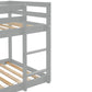 Twin over Twin Floor Bunk Bed,Grey