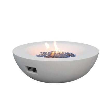 42 Inch Outdoor Concrete Propane gas Fire Pit bowl in Antique white color