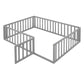 Full Size Wood Daybed Frame with Fence Gray(OLD SKU:WF289662AAE)