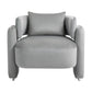 Modern Velvet Lounge Chair with Pillows, Comfortable Single Sofa for Living Rooms and Bedrooms, Grey