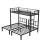 Twin over Twin & Twin Bunk Beds for 3, Twin XL over Twin & Twin Bunk Bed Metal Triple Bunk Bed, Black