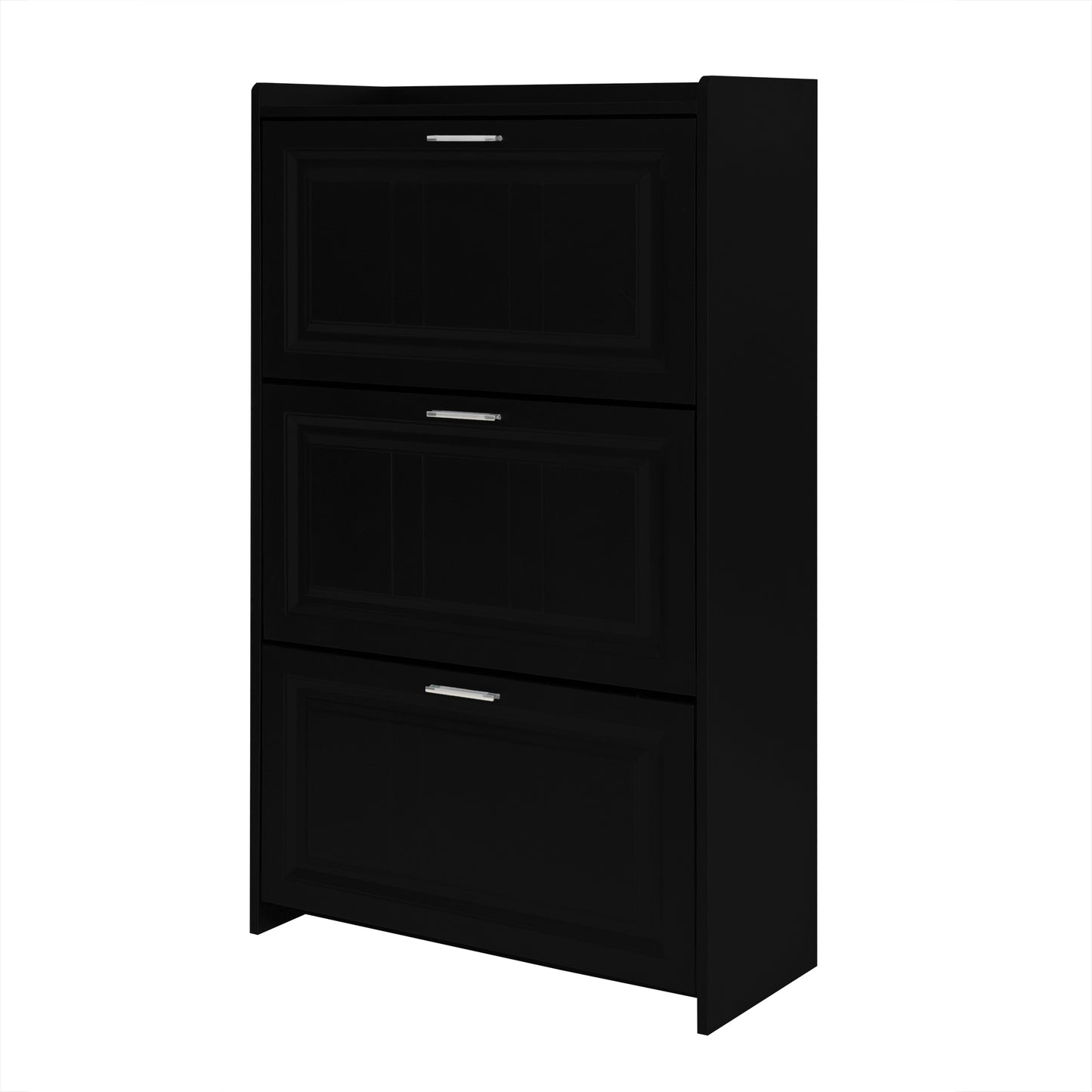 U-Can Shoe Storage Cabinet for Entryway with 3 Flip Drawers, Modern Shoe Organizer Cabinet, Free Standing Shoe Rack Black