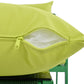 Outdoor Furniture with Tempered Glass Table, Deep Seating with Thick Cushions in Fluorescent Yellow and Green