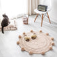 Ins Pure Handmade Style Ball Carpet Woolen Weave Round Floor Mat Bedroom Bedside Bay Window Mat