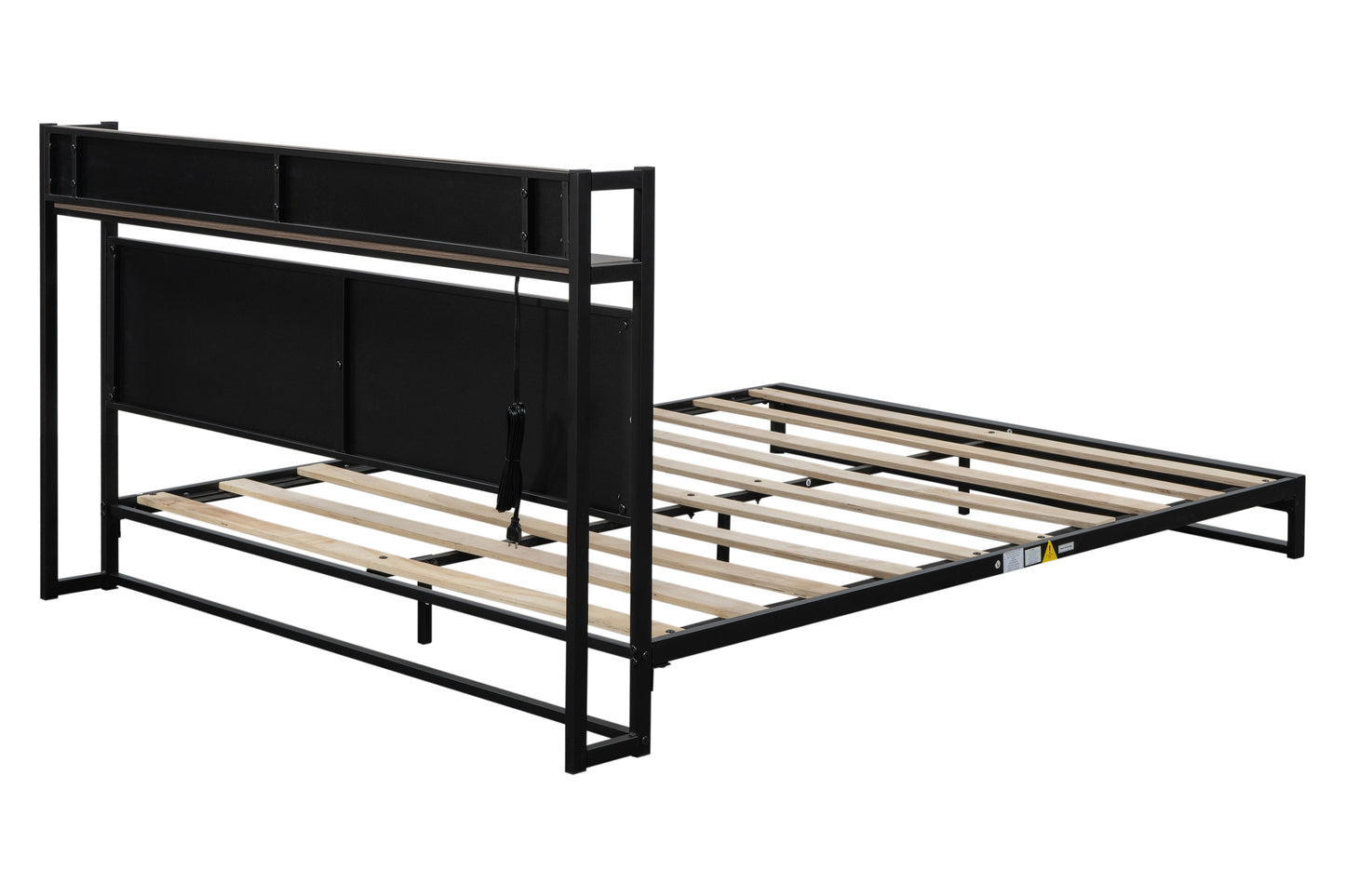 Platform Queen Bed with Socket Fast Assemble Design