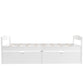 Twin size platform bed, with two drawers, white