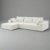 109" x 68" Modular Sectional Sofa Set, Modern Minimalist Style Couch in White