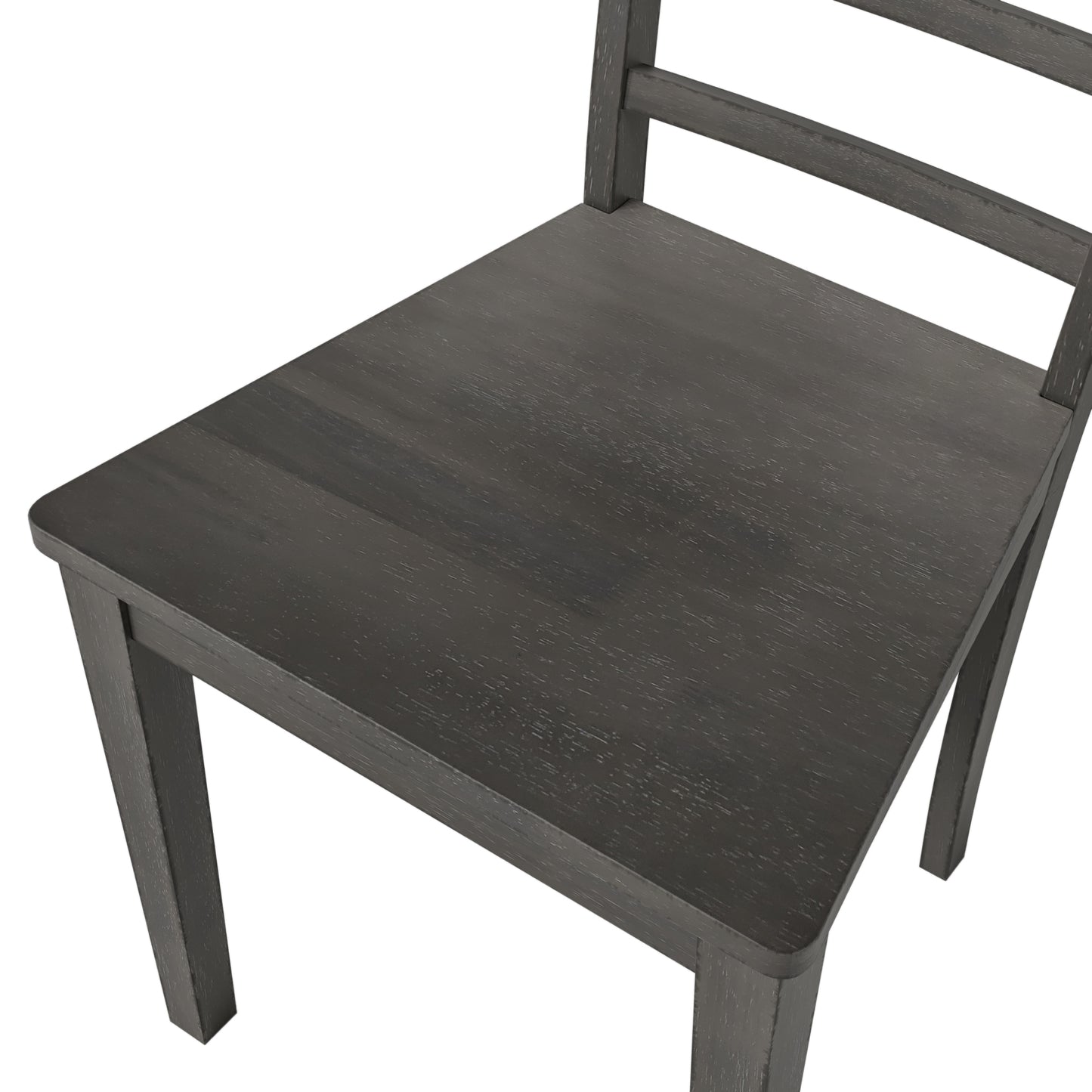 Juego de comedor TOPMAX de 5 piezas con lámpara colgante de madera cuadrada, mesa expandible y 4 sillas con respaldo en forma de escalera, color gris