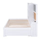 Twin Size Daybed with Storage Shelves, Blackboard, Cork board, USB Ports and Twin Size Trundle, White