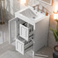 Bathroom Vanity with Sink, Bathroom Vanity Cabinet with Two Drawers and Door, Adjustable Shelf, Solid Wood and MDF, White