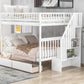 Full over Full Bunk Bed with Two Drawers and Storage White