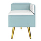 Modern Shoe Storage Bench with Hidden Storage and Upholstered Cushions, Tiffany Blue Finish