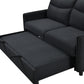 3-in-1 Convertible Sleeper Sofa Bed, Modern Fabric Loveseat with Pullout Bed, Perfect for Small Spaces, Black