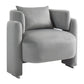 Modern Velvet Lounge Chair with Pillows, Comfortable Single Sofa for Living Rooms and Bedrooms, Grey