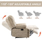 Large Manual Recliner Chair in Fabric, Comfortable Design for Living Rooms, Beige