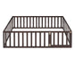 Full Size Wood Daybed Frame with Fence Walnut(OLD SKU:WF289662AAL)